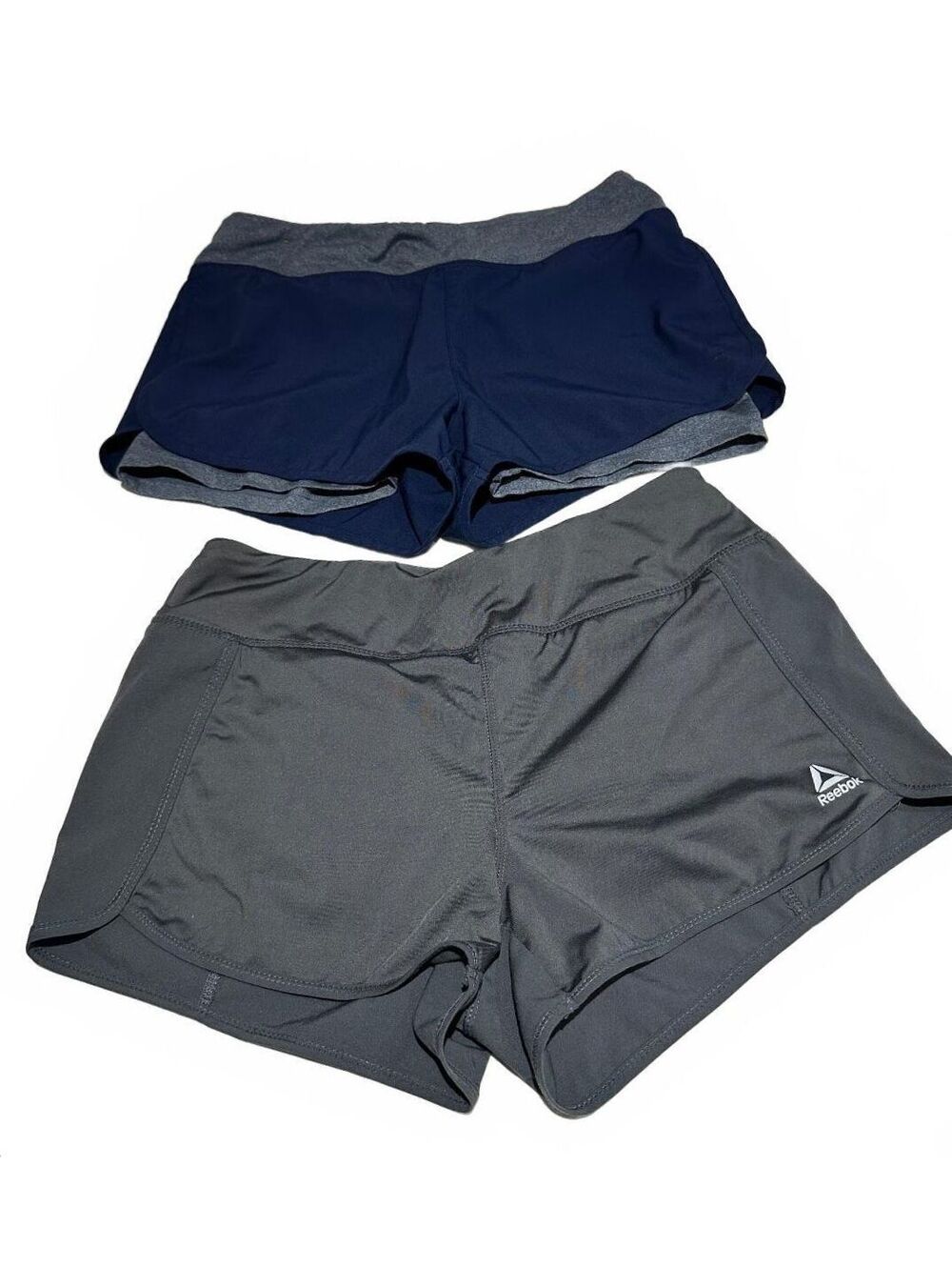 Reebok Women's Athletic Shorts Set of 2 Navy and Gray Size Small